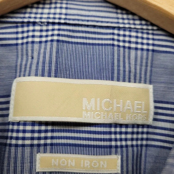 MICHAEL Michael Kors Men Button-Up Shirt 17 Multicolor Cotton Plaid Long Sleeve - Picture 3 of 6